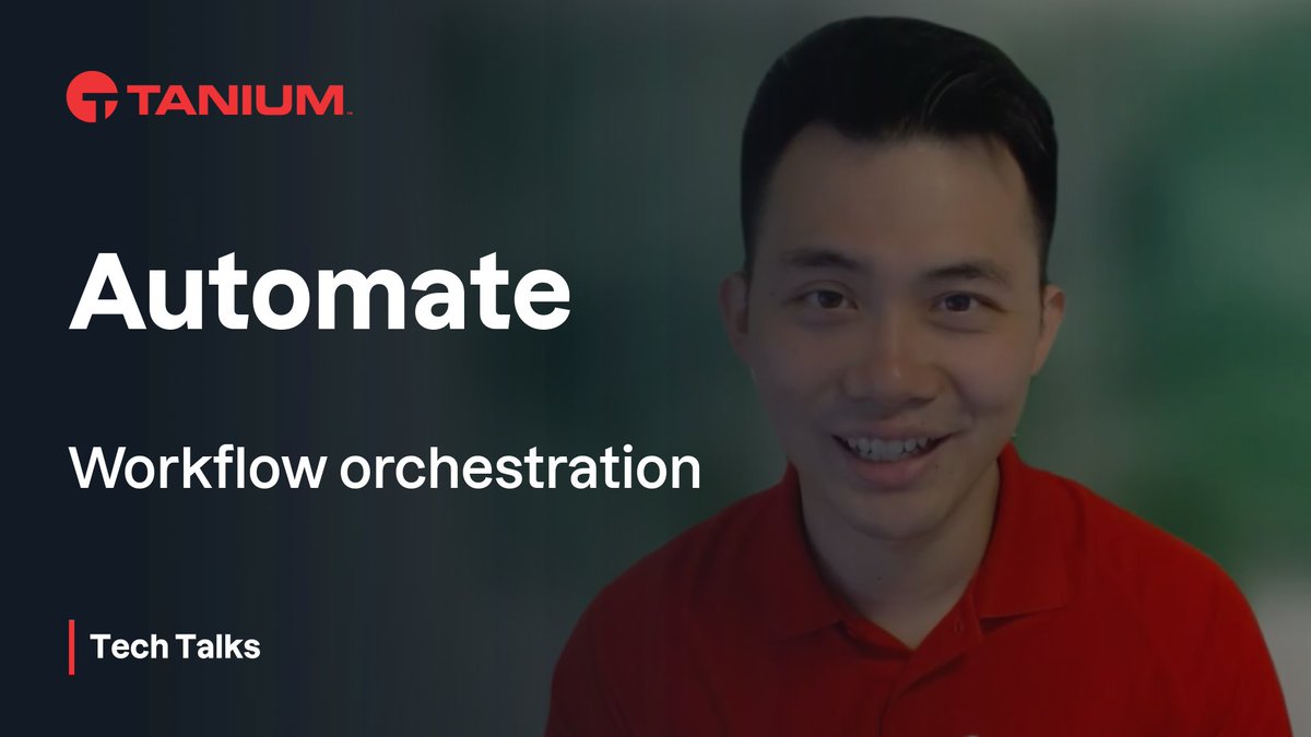 See <a href="/Tanium/">Tanium</a>'s new Automate module with real-time data &amp; action abilities for workflows like cluster patching, operations, security, and more.
youtube.com/watch?v=I6S7yA… 

What do you want to automate?
#informationsecurity #workflow #automation #orchestration #windows #macos #linux