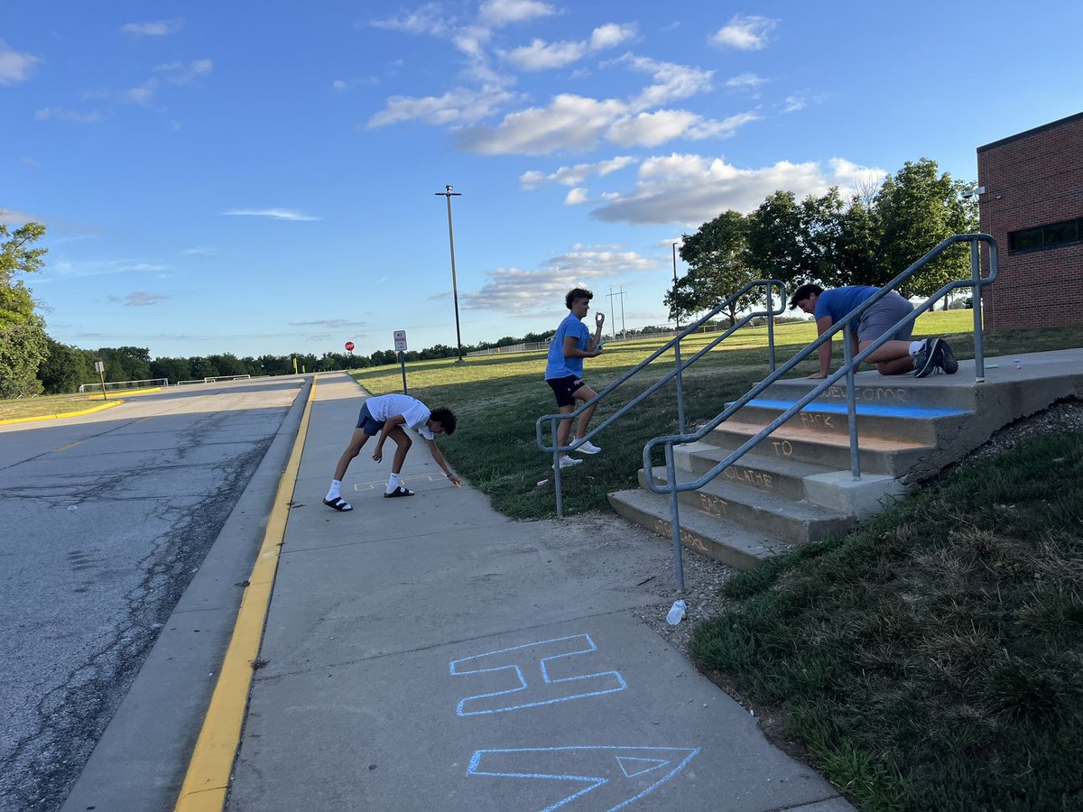 Our Hawk Leaders and Hawk Nation showed up to welcome our teachers back for the school year! 💙🧡