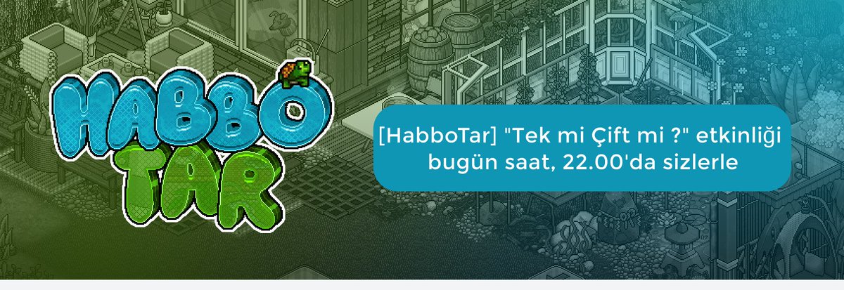 Bugün, 7 Ağustos saat 22.00'da HabboTar tarafından düzenlenecek "Tek mi Çift mi?" etkinliğinde HC kazanmak çok kolay!

Yapman gereken tek şey, iki seçenekten birini seçmek: Tek mi yoksa çift mi? Şansını dene ve HC kazanma fırsatını kaçırma!

HabboTar bir tık ileride! 🚀
#Habbo