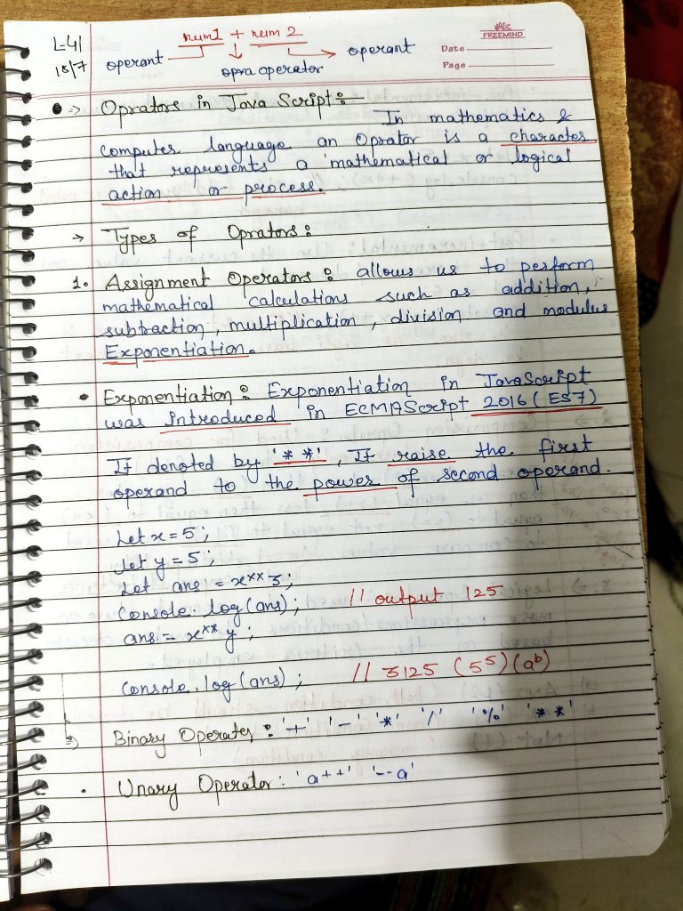 mkmpib's tweet photo. I am lerning JavaScript,today I am learning about operators and their uses,how they implement on the elements.Types of operators and their implementation.#MernStack #WebDevelopment  #HTML #css  #javascript  Free to #CONNECT https://t.co/9BeRRgsUWi