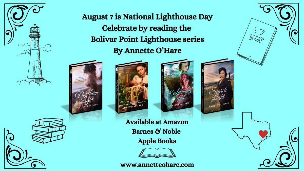 AnnetteOHare's tweet photo. Happy National Lighthouse Day!
https://t.co/RjweEyEgPj
@PelicanBookGrp
#NationalLighthouseDay #texasbooks #lighthousebooks #LighthouseDay #HistoricalRomance #HistoricalFiction #historical https://t.co/0p5B1L2rge