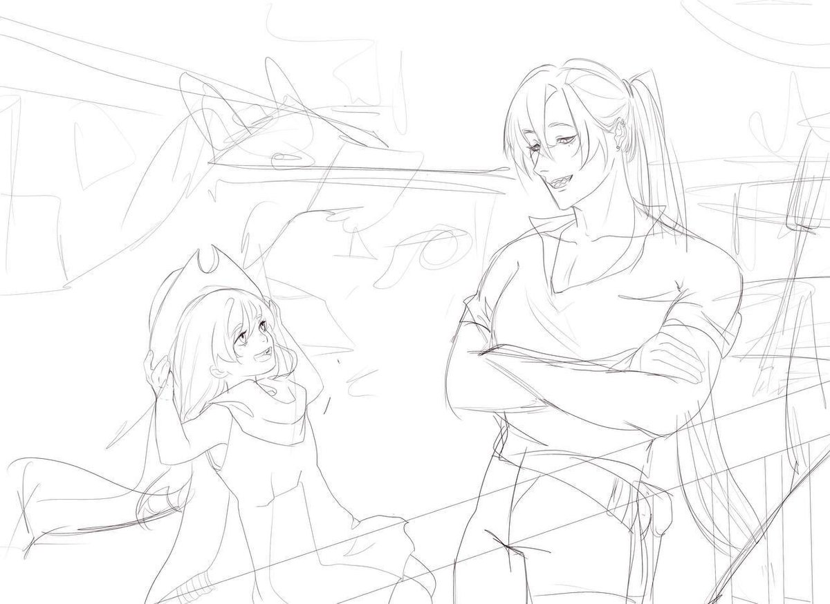 thinking to draw something with boothill and his daughter 

#wip #boothill #hsr