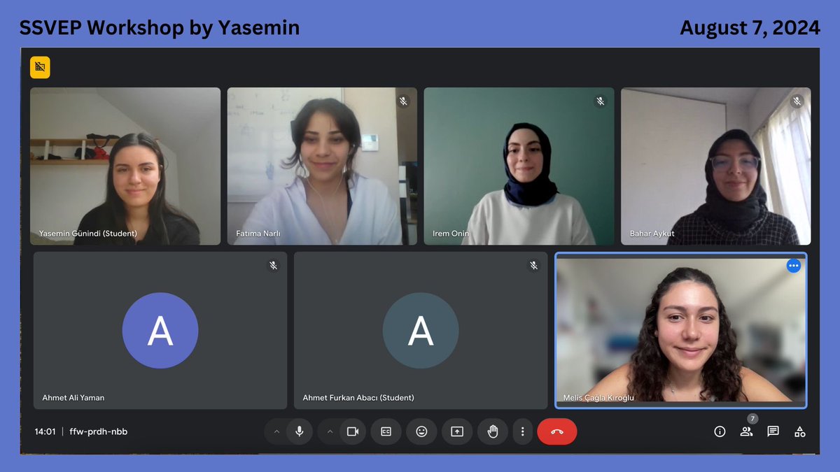 _AlViN_lab's tweet image. Today, Yasemin led an engaging mini-workshop for AlViN Lab members, introducing them to SSVEP analysis on EEG data. The session was interactive and highly informative! #EEG #SSVEP #NeuroscienceWorkshop #AcademicTwitter