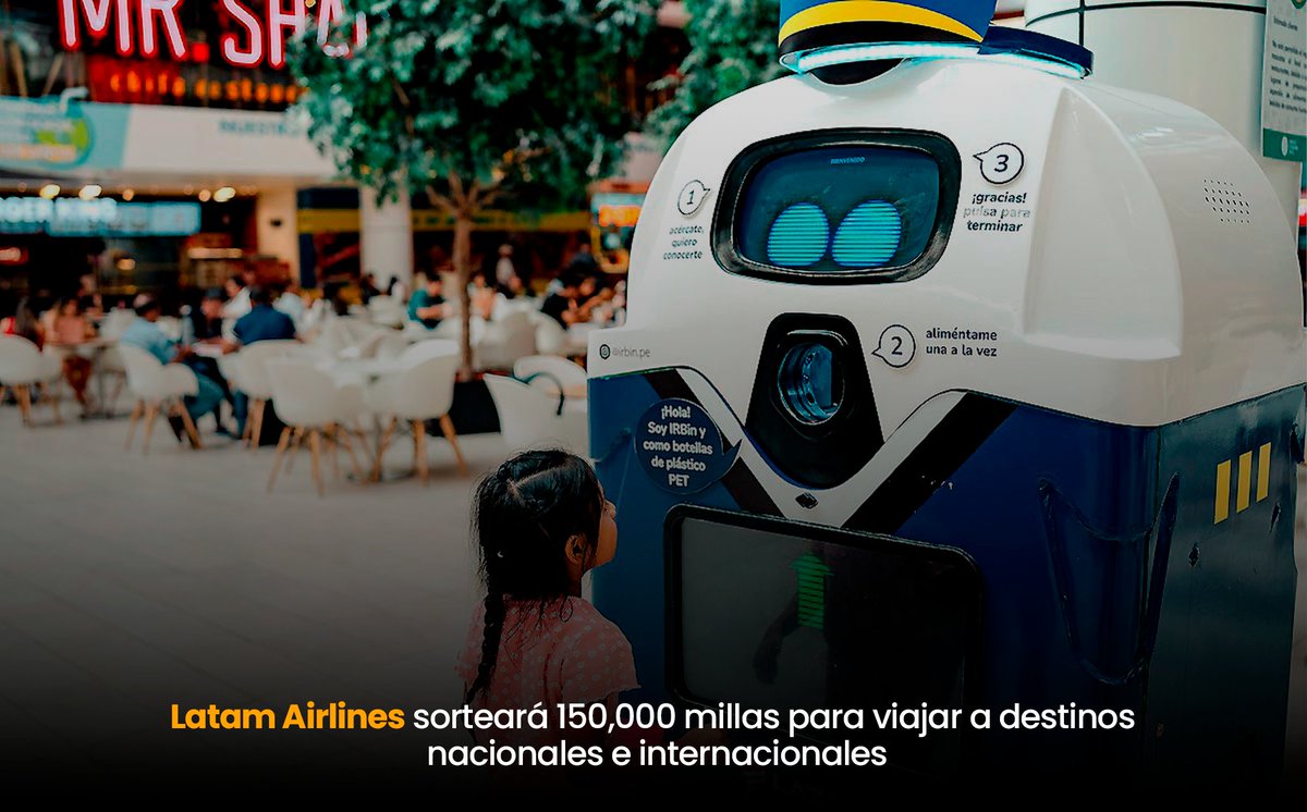 easyhotelpe's tweet photo. 🌍 LATAM Airlines lanza "Botellas que te hacen volar" para fomentar la sostenibilidad. ♻️ Hasta el 31/08/24, recicla botellas de plástico en robots IRBin y gana hasta 150,000 millas LATAM Pass.
Más info: https://t.co/ydKtk8197E
#Reciclaje #Turismo #Peru #IRBin https://t.co/hYPeOVSJn2