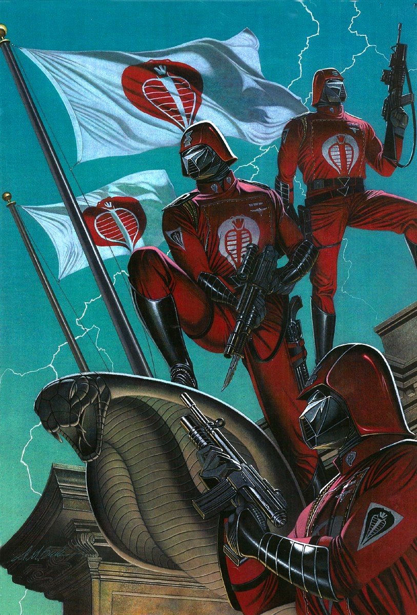 𝗖𝗥𝗜𝗠𝗦𝗢𝗡 𝗦𝗣𝗜𝗘𝗦

Under the shroud of darkness, Cobra Commander's vision for global dominance began to take shape. With his masterful intellect and strategic foresight, he devised an audacious plan to infiltrate every significant position in America, —>