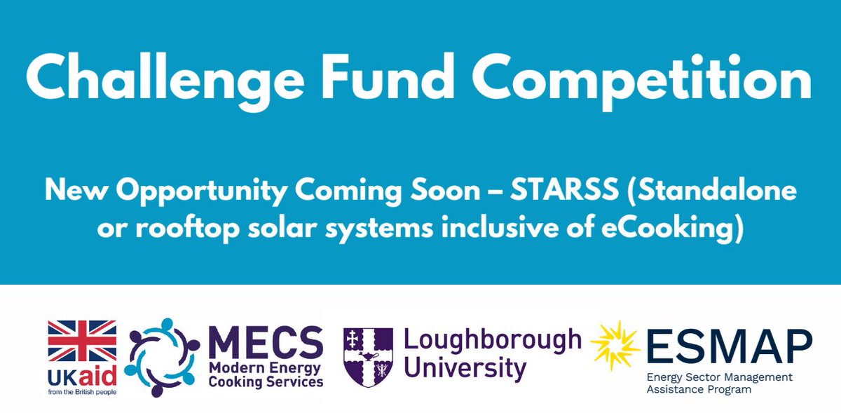 UKMECS's tweet image. 📢New #ChallengeFund opportunity opening soon!

&apos;Technology Accelerator&apos; Challenge Fund #Competition, focusing on ‘Standalone or rooftop #solarsystems inclusive of #eCooking. 
Access Pre-Launch Competition Information⬇️
mecs.org.uk/challenge-fund…
Applications open end of Aug.