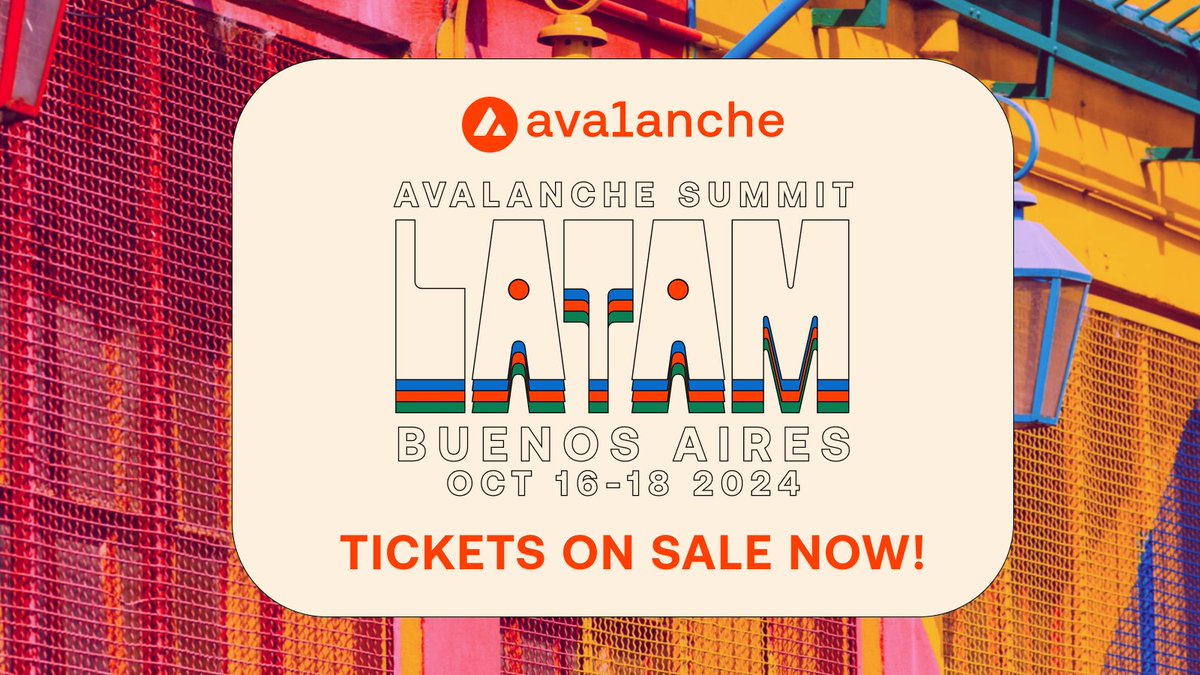 Tickets on sale now, and its FREE for LATAM Web3 builders! reg.avalanchesummit.com/flow/avalabs/a…