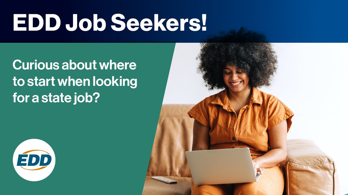 CA_EDD's tweet photo. EDD job seekers! Curious about where to start when looking for a state job?
Follow these tips:
▶️ Search for jobs on the CalCareers website.
▶️ Pass an exam.
▶️ Apply for job openings.
Check out the step-by-step guide: https://t.co/tuFmvrS4gn
#EDDLife #CAJobs https://t.co/zSQariuGMi