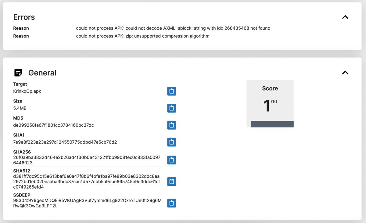 Hatching (@hatching_io) on Twitter photo In our latest blogpost, <a href="/JunWei__Song/">JunWei Song</a> takes a deep-dive into some techniques we've seen recently to prevent static analysis of #Android APKs
Check it out for a walkthrough of the methods, how to deal with them, and relevant IOCs 👇
hatching.io/blog/triage-in… In our latest blogpost, <a href="/JunWei__Song/">JunWei Song</a> takes a deep-dive into some techniques we've seen recently to prevent static analysis of #Android APKs
Check it out for a walkthrough of the methods, how to deal with them, and relevant IOCs 👇
hatching.io/blog/triage-in…