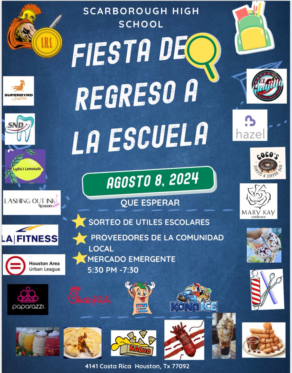 Don’t forget! Our Back to School Bash is just around the corner 🎉 Join us for a day of fun, food, and community vibes. Be sure to check out and support our awesome vendors listed below! See you there! 👇📚 #BackToSchoolBash <a href="/HoustonISD/">Houston ISD</a> @HISDNorthDiv