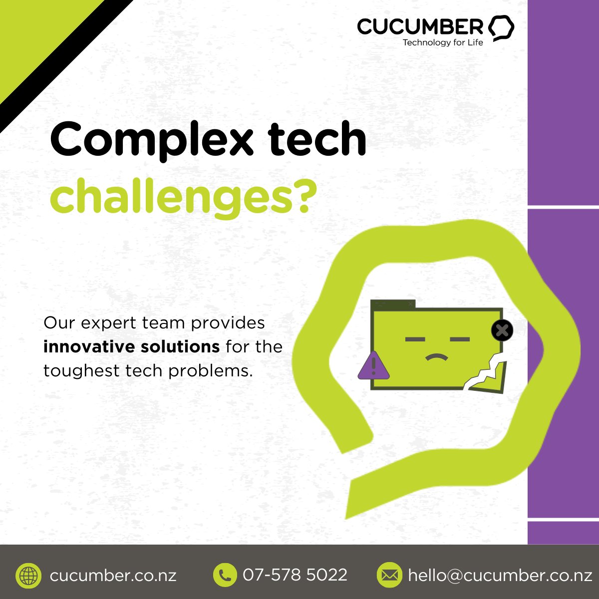 Tackle your tech challenges head-on with our expert advice and innovative solutions. 

We’ve got 20+ years’ experience in solving the toughest tech problems. 

Get in touch. 

#softwaredevelopment #technology #techproblems