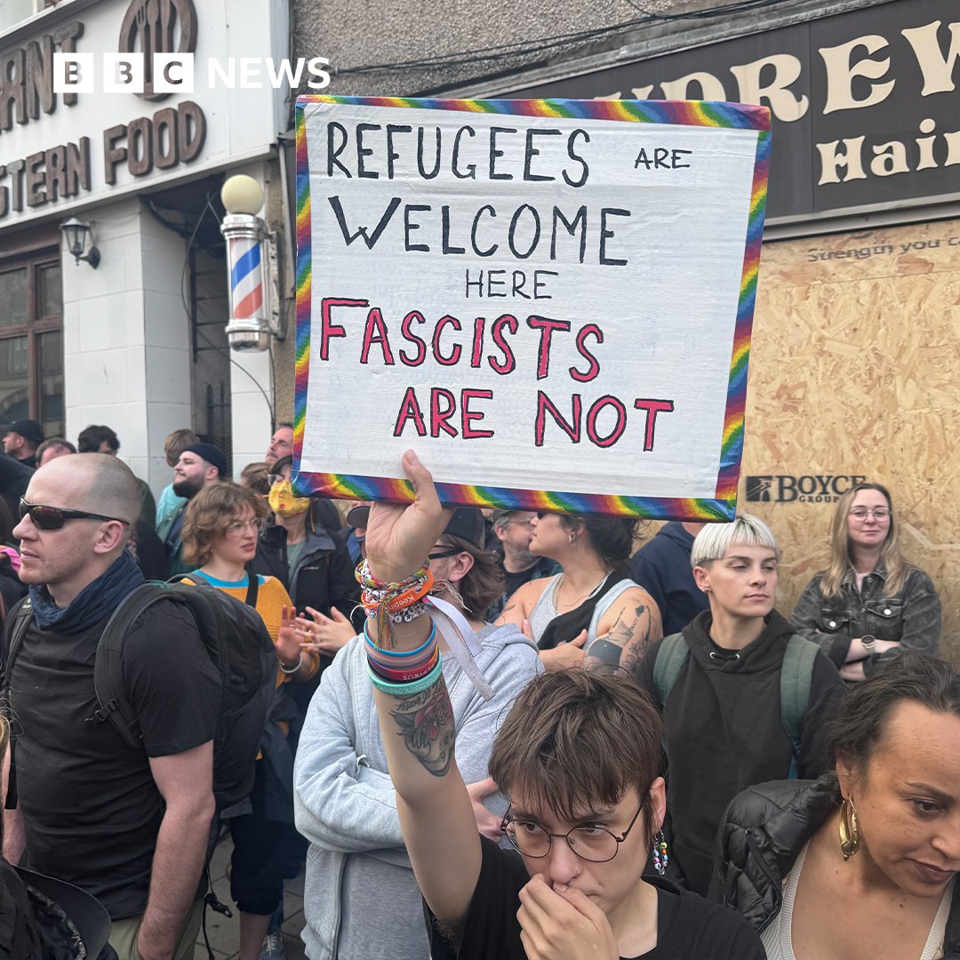 These pictures show some of the thousands of people gathered in #Bristol tonight after rumours there would be an anti-immigration rally in the city.

The crowd gathered in Old Market, some carrying placards showing their support for the city's diverse community and chanting
