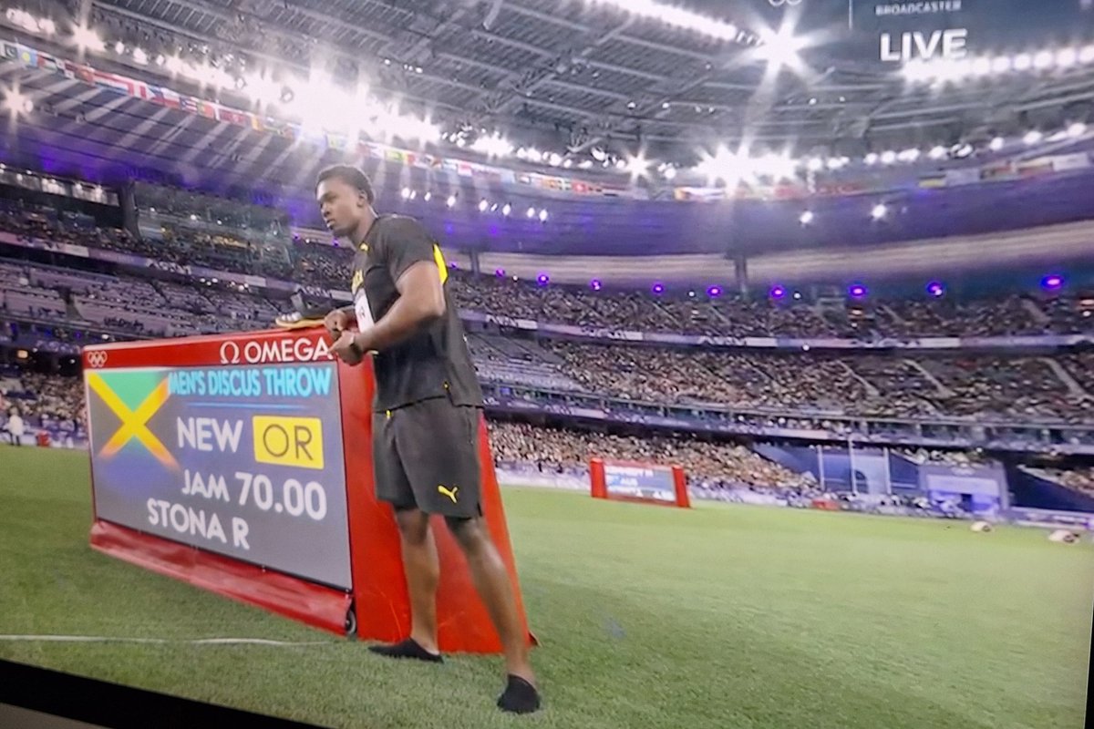 Congrats #RojeStona🇯🇲
#HistoryMaker #Paris2024Olympics <a href="/kayraynor/">Kayon Raynor</a> <a href="/JeromeMorant97/">Jerome Morant</a>