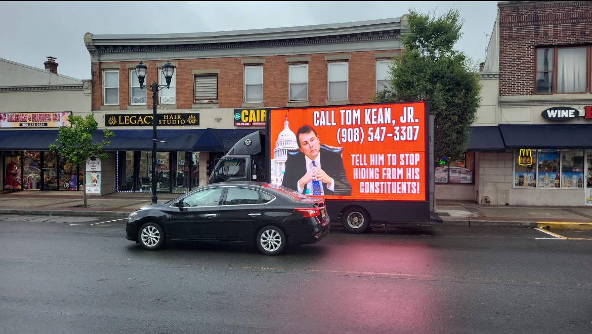 NJWFP's tweet photo. Quick stops at Target, Walmart, buzzing through some busy downtowns -- then a whistle-stop tour of local train stations. Rep. Tom Kean may not know his way around the places where regular constituents hang out in CD-7, but we do! #OneTermTom https://t.co/zfKTLm0VQm