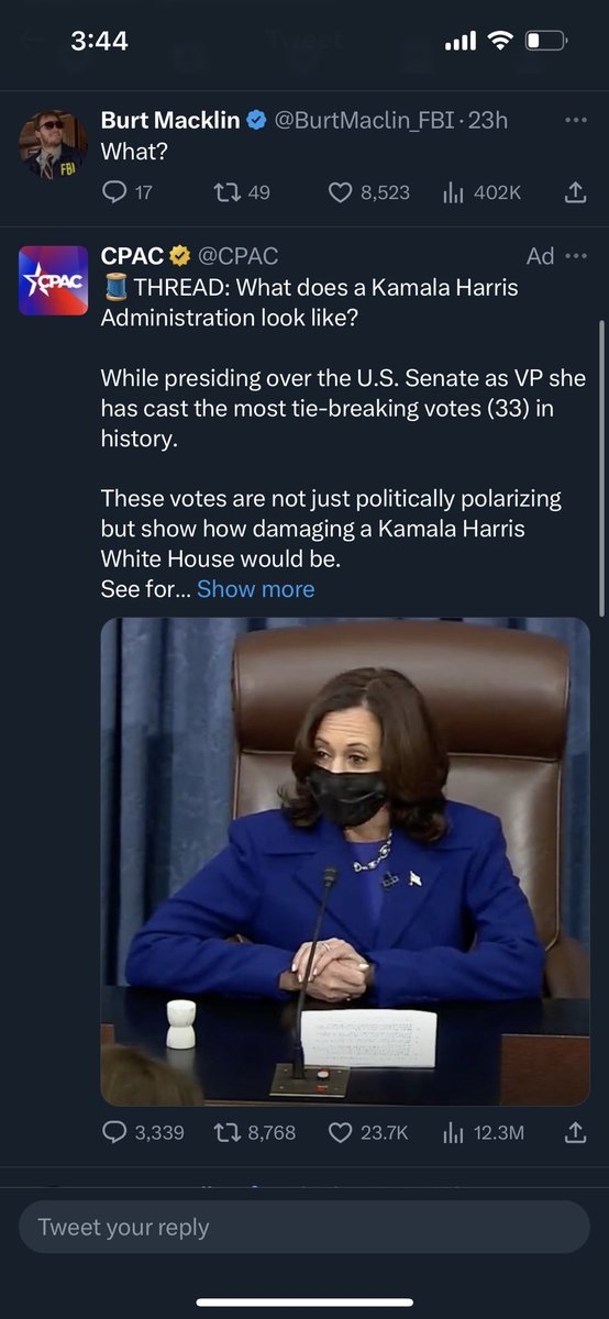 highimtrick's tweet photo. Like why is every fucking ad a GOP one? Fuck you @elonmusk https://t.co/yeW1CVk5OQ