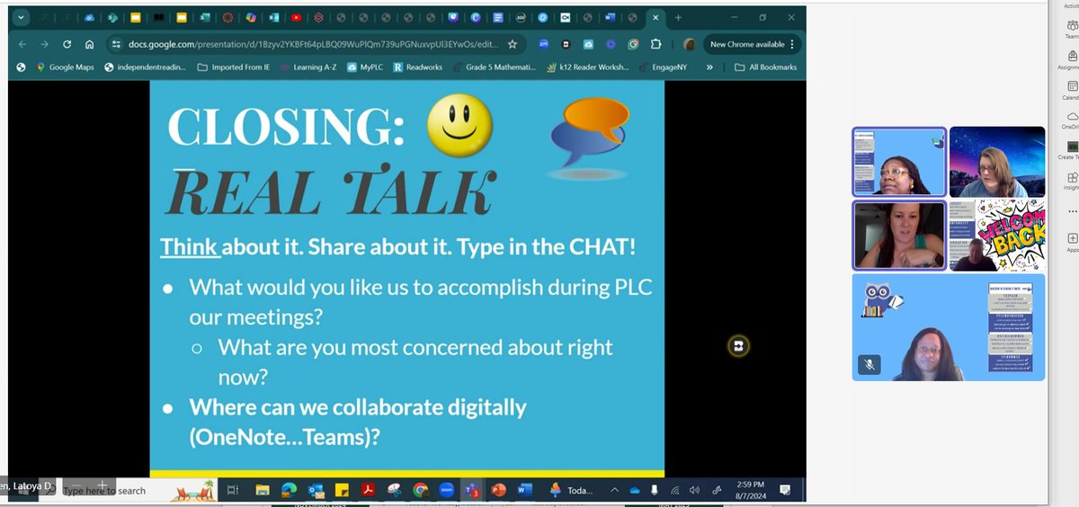 Our MS ELA team is on 🔥 for students! They were focused on collaborating with the end in mind, setting informed instructional goals based on data,&amp; checking in on each other!! All of  this is in the first PLC of  the year!! Our students are so lucky!!! #teamworkmakesthedreamwork
