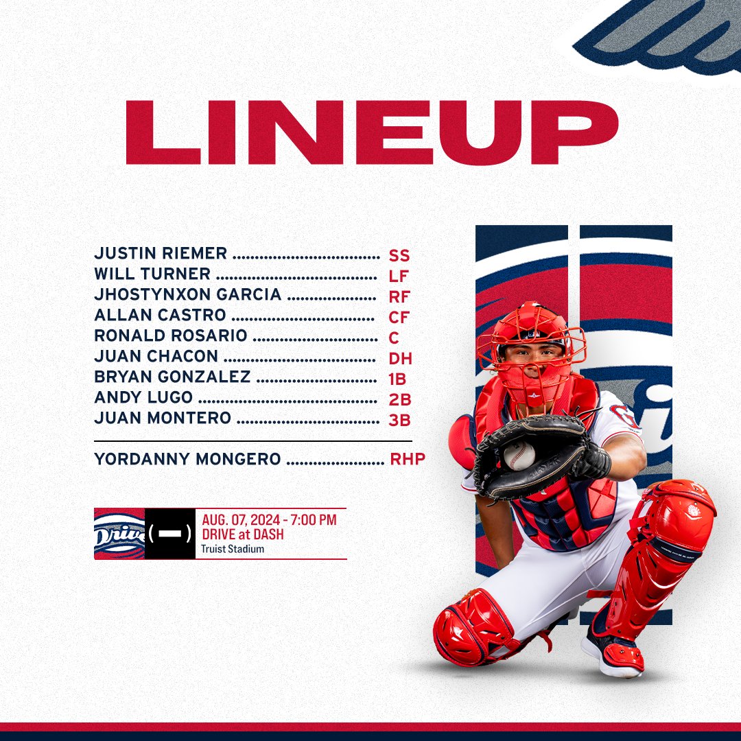 Game two tonight in Winston-Salem. 

Drive at <a href="/WSDashBaseball/">Winston-Salem Dash</a> 
7:00 p.m. | Truist Stadium 

📺📱: BallyLiveApp or MiLB.TV
📻: milb.com/winston-salem/…