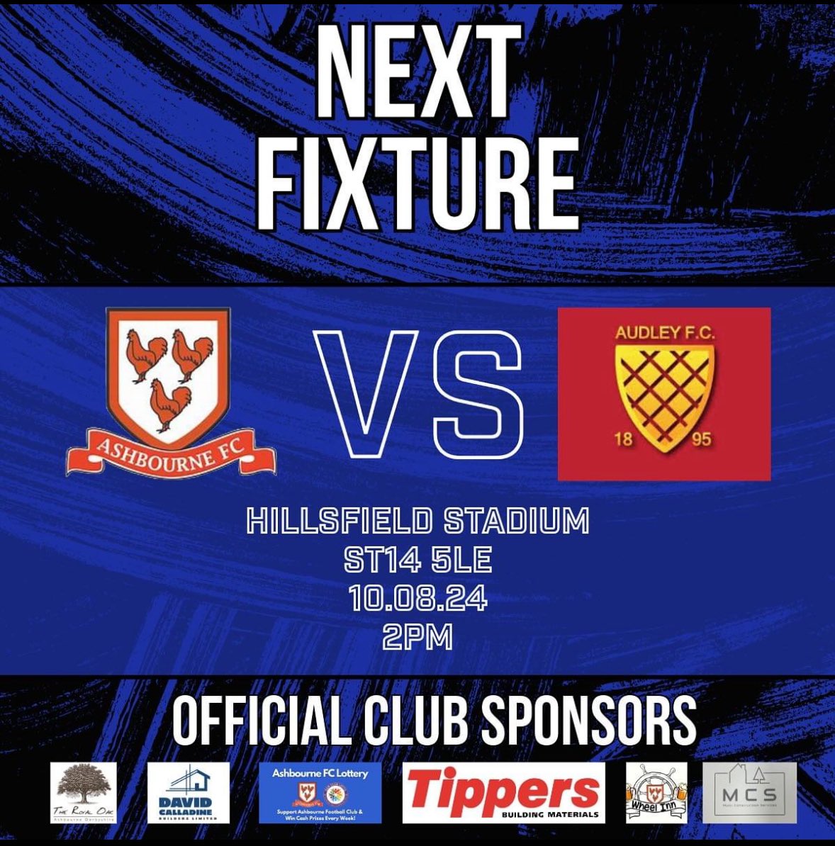 AshbourneFC's tweet photo. 💙First Team Fixture🖤 

AFC First Team entertain Audley FC this Saturday afternoon in our first home game of the season so far! After picking up three point last weekend the lads will be hoping to pick up another three points to set themselves up nicely early in the season! https://t.co/i63QWUxt7t
