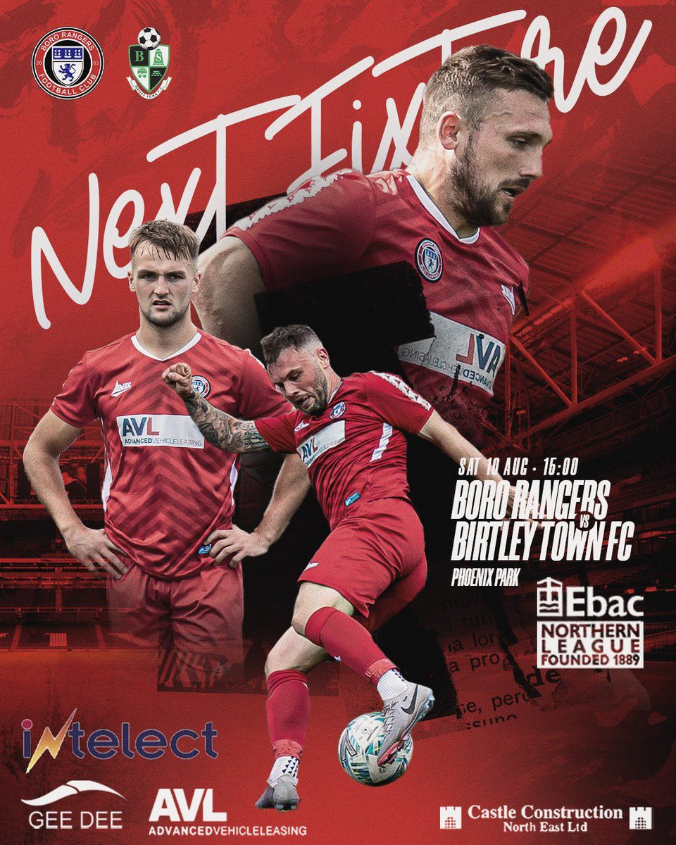 Boro Rangers FC (@bororangers) on Twitter photo Next up ➡️
We welcome <a href="/BirtleyTFC/">Birtley Town FC</a> to Phoenix Park this Saturday in a league game sponsored by <a href="/Intelect_UK/">Intelect</a>, thanks for the support. 🫱🏻🫲🏼
Keep your eyes peeled tomorrow for a special ticket offer for you <a href="/Boro/">Middlesbrough FC</a> Season Ticket Holders! 👀
#UTBR❤️⚽️ Next up ➡️
We welcome <a href="/BirtleyTFC/">Birtley Town FC</a> to Phoenix Park this Saturday in a league game sponsored by <a href="/Intelect_UK/">Intelect</a>, thanks for the support. 🫱🏻🫲🏼
Keep your eyes peeled tomorrow for a special ticket offer for you <a href="/Boro/">Middlesbrough FC</a> Season Ticket Holders! 👀
#UTBR❤️⚽️