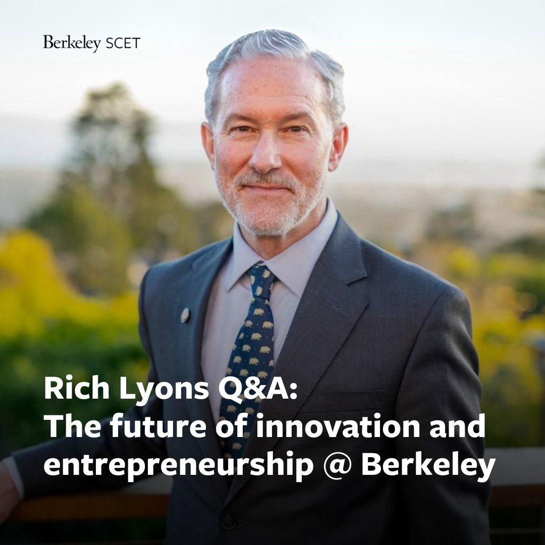 Want to know what's next for #innovation and #entrepreneurship at #UCBerkeley? Check out the Q&amp;A with our new Chancellor Rich Lyons <a href="/richlyons/">Rich Lyons</a>! bit.ly/4fDuWB0 

<a href="/UCBerkeley/">UC Berkeley</a> <a href="/BerkeleyHaas/">Haas School of Business</a> <a href="/UCBChangemaker/">Berkeley Changemaker</a> <a href="/Cal_Engineer/">Berkeley Engineering</a> <a href="/CALinnovators/">Berkeley Innovators</a> <a href="/BerkStartups/">Berkeley Startup Cluster</a> <a href="/CalAdmissions/">UC Berkeley Admissions</a> @Cal