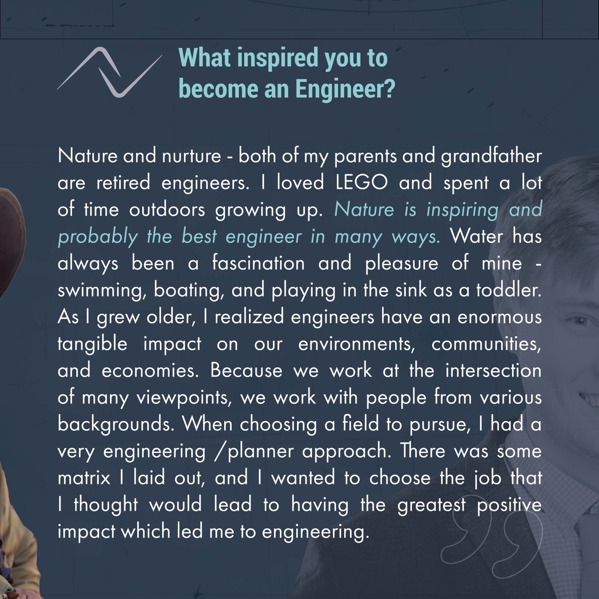 Happy Professional Engineers Day!

Today, #Ardurra celebrates the engineers who are making a significant impact on our industry and communities with their #innovative solutions and fresh ideas. 

Meet one of Ardurra's exceptional engineers, William Kuehne, P.E., ENV SP, CFM!