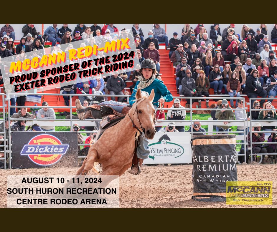 mccannredimix's tweet photo. Come on out to the Exeter Rodeo this weekend at the South Huron Recreation Centre.
McCann Redi-Mix is proud to sponser this years trick riding. We look forward to seeing you all there.
#DigDeeper #McCannRediMix #MoreThanConcrete #buildingontario #exeterrodeo #trickriding https://t.co/T1nCP1xNda
