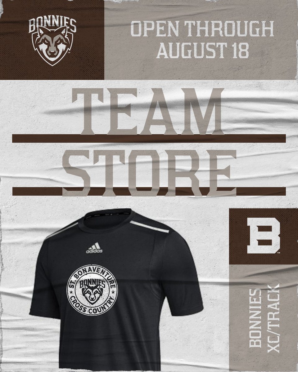 Get geared up for the upcoming fall season!

All of our new team gear with fresh #Bonnies logos is available now! Our team store is only open through August 18 so get your orders in now 🟤🐺⚪️

🔗 &gt;&gt; sportslocker.chipply.com/sbutrack/?apid…