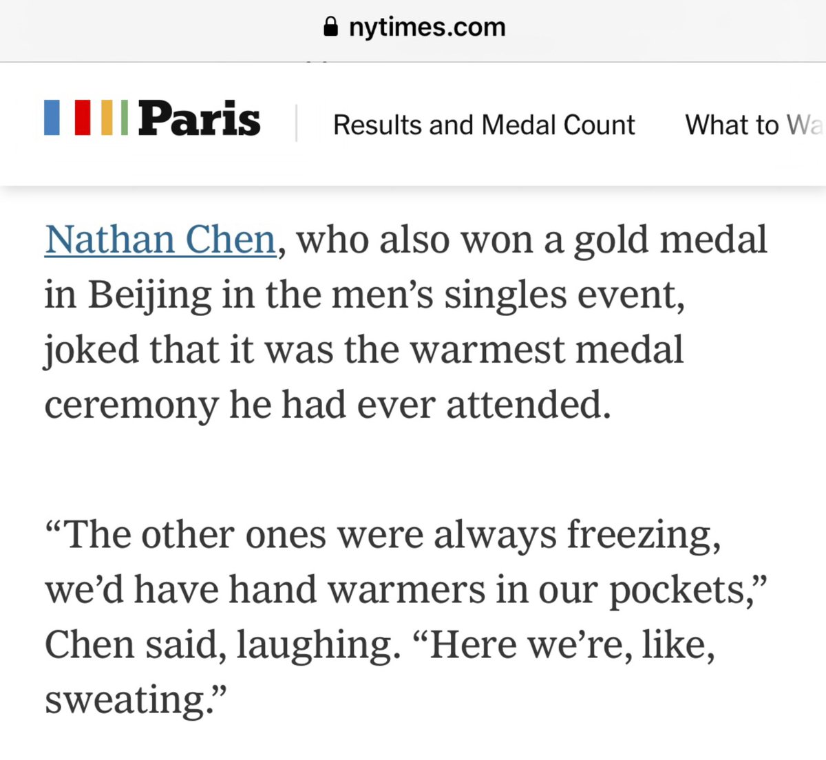 trust him to not take himself too seriously even when he just made history 😂 #NathanChen