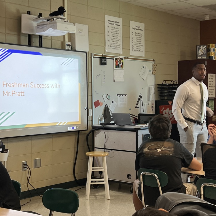 Mr. Flynn led his percussion students in counting exercises today, and Mr. Pratt enjoyed some time with Mrs. Eron's freshmen talking about setting goals. Great Wednesday!