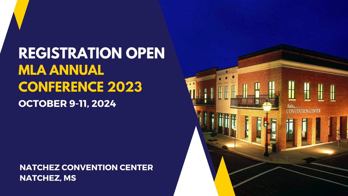 MSLibraryAssoc's tweet image. Attendee registration for the 2024 MLA Annual Conference: Embracing the Future in Natchez, MS, October 9, 2024- October 11, 2024, is now open!
REGISTER TODAY: misslib.org/event-5739405
For more information: facebook.com/photo/?fbid=90…
