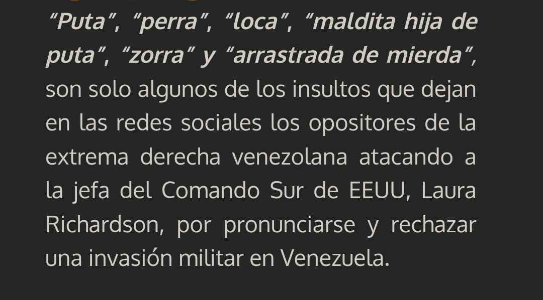 ASÍ SON ELLOS CUANDO NOS LOS COMPLACEN 

Opositores destrozaron con insultos a Laura Richardson jefa del Comando Sur por rechazar invasión militar en VENEZUELA.
