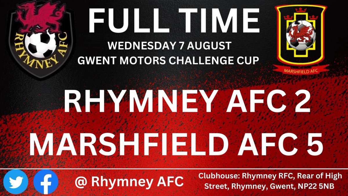 A much improved second half with goals from Declan Beddoe and Rhys Evans but it wasn't enough as the brewers the fall to a 5-2 defeat in Round 1 of The Gwent Motors Challenge Cup #Brewers ⚫️🔴⚽️