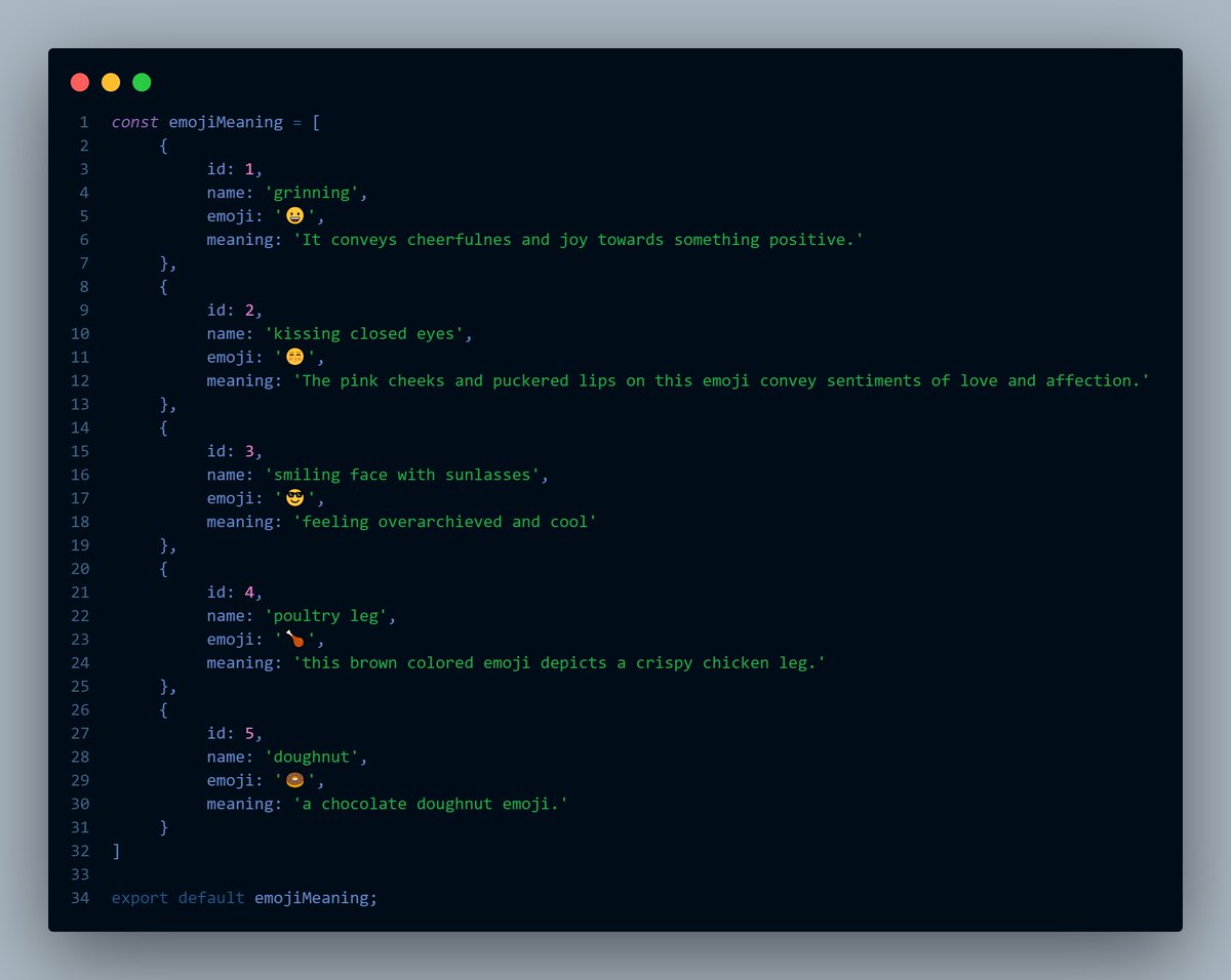 mussa_chitemo's tweet image. Day 05 of #30daysOfReactJs
I learned about.
⚡ components props ( properties)
⚡ Passing props to the components 
⚡Maps () (ES6)
⚡ Using maps to pass props.