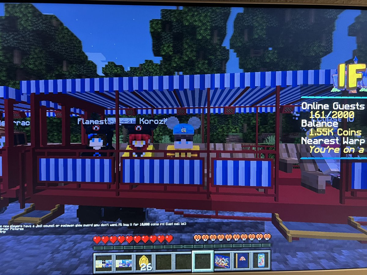 Beeboosz's tweet photo. This was sooo much fun!!! Disney land in minecraft with pangi. The most fun ive had when watching a stream #pangi #minecraftdisney https://t.co/4tVRIbyTOo