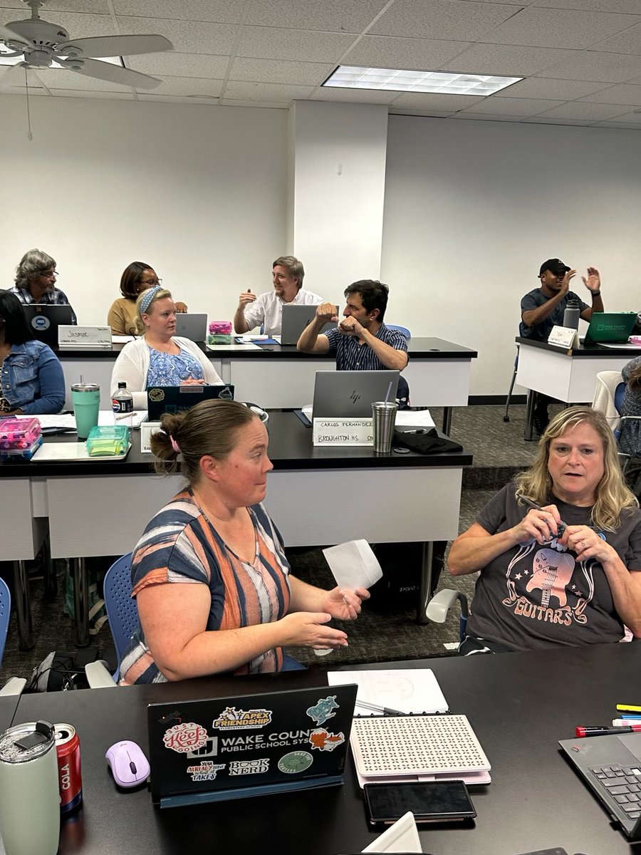 WCPSSTSP's tweet photo. We have another group of amazing educators attending the Alternative Licensure Institute!  @jenniferrolet and @bridgettecrose embraced this week of teaching and learning! @gggstidham @mszeto_1 https://t.co/2DsHcq7Q1B