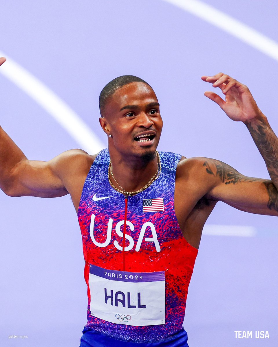 TeamUSA's tweet photo. Absolute DAWG 😤

@QuincyHall400 would not be denied 400m Olympic gold.

#ParisOlympics https://t.co/QfJC3LSvq9