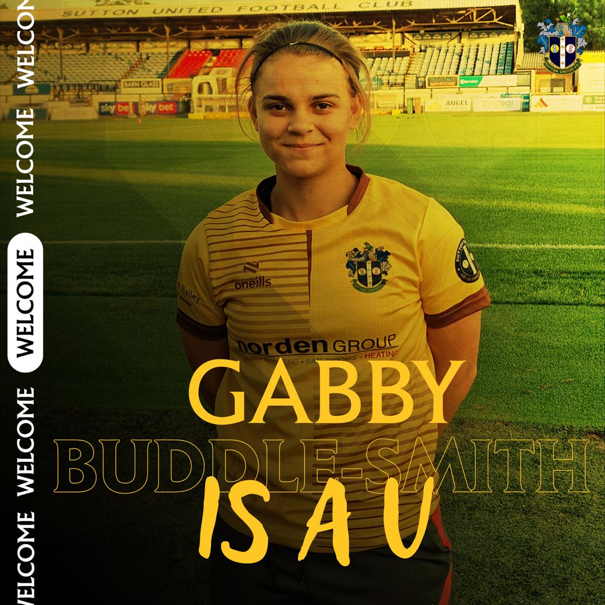 SuttonUtdWomen's tweet image. Introducing our new number 7 Gabby Buddle-Smith. We are delighted that Gabby has joined us and she comes with a super impressive record! She has scored an amazing 135 goals in the last 2 seasons and has already scored twice for the U's  #AmberArmy #ForeverAmber #WelcometoSutton