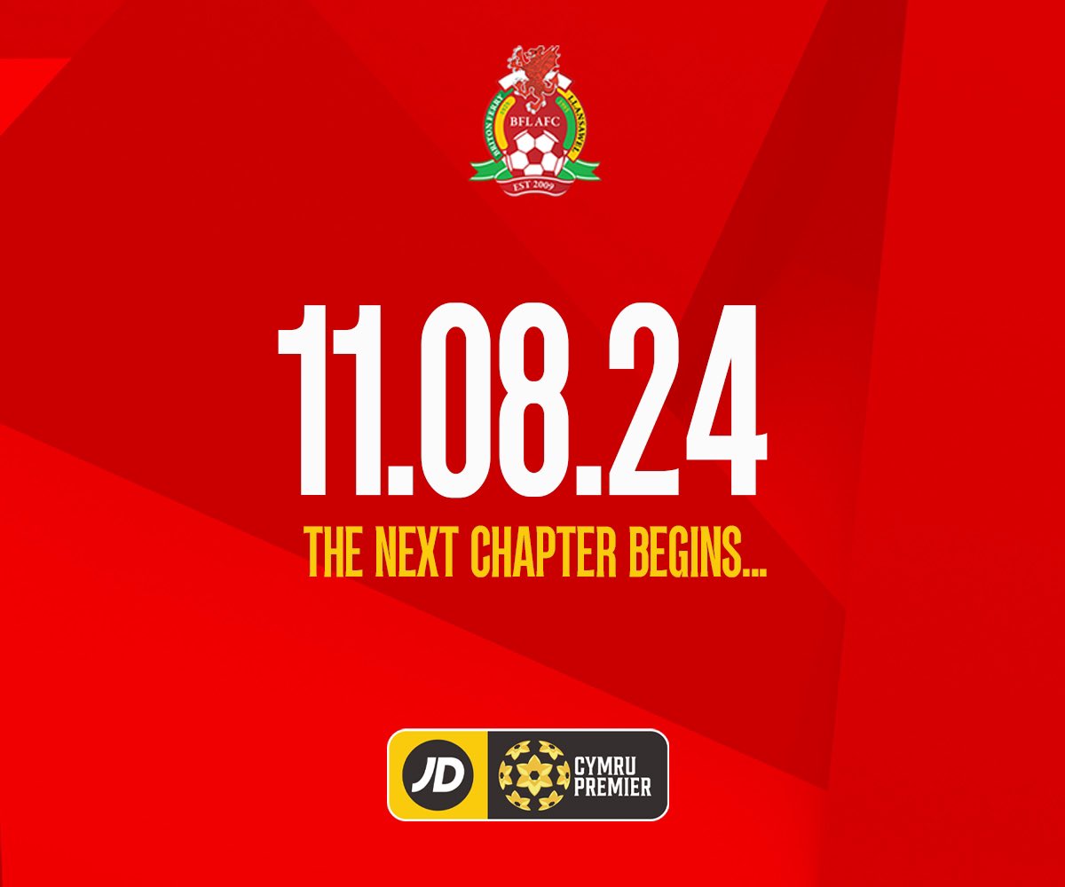 11.08.24 
It begins…

#JDCymruPremier #IAmRed