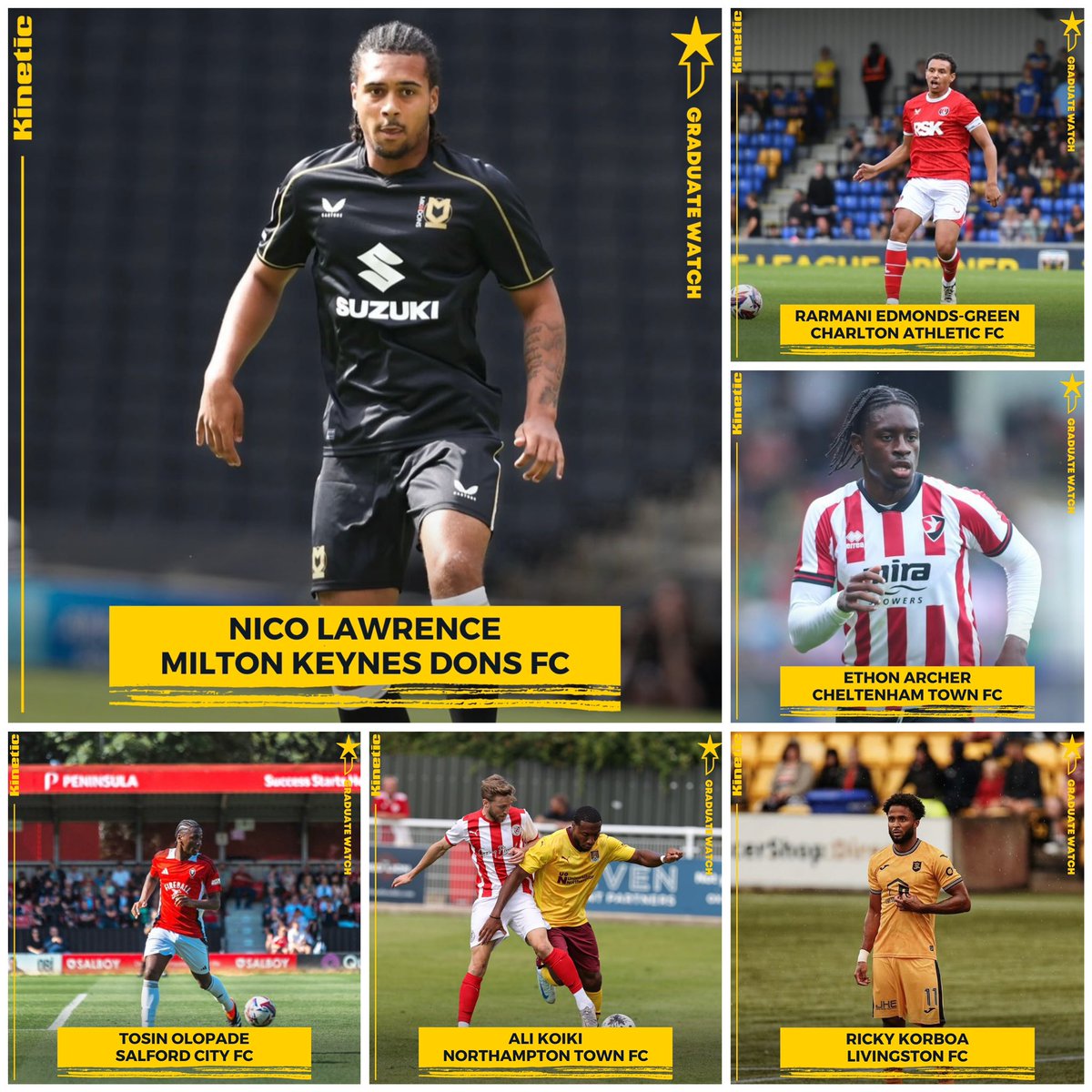 Kinetic Foundation (@kinetic_academy) on Twitter photo 2️⃣ Kinetic graduates in pre-season action ⚽️🔋
▪️ Nico Lawrence ~ MK Dons (On loan)
▪️ Rarmani Edmonds-Green ~ Charlton Athletic
▪️ Ethon Archer ~ Cheltenham Town
▪️ Ricky Korboa ~ Livingston
▪️ Ali Koiki ~ Northampton Town
▪️ Tosin Olopade ~ Salford City
<a href="/Nicolawrence73/">Nico lawrence</a> 2️⃣ Kinetic graduates in pre-season action ⚽️🔋
▪️ Nico Lawrence ~ MK Dons (On loan)
▪️ Rarmani Edmonds-Green ~ Charlton Athletic
▪️ Ethon Archer ~ Cheltenham Town
▪️ Ricky Korboa ~ Livingston
▪️ Ali Koiki ~ Northampton Town
▪️ Tosin Olopade ~ Salford City
<a href="/Nicolawrence73/">Nico lawrence</a>