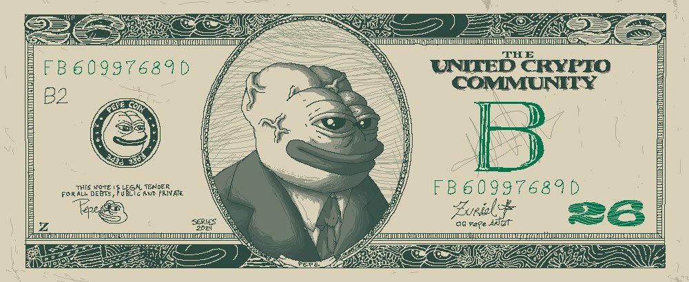 zuriel_r's tweet photo. IN DEVS WE TRUST-26   |@pepecoins 
                                    💸🐸

1- https://t.co/A7zJMsUBqL 

2- https://t.co/mtWwLbmYKC

#artist #pepecoin #digitalart #art #eth #colletible https://t.co/Yf75cE4ZYQ