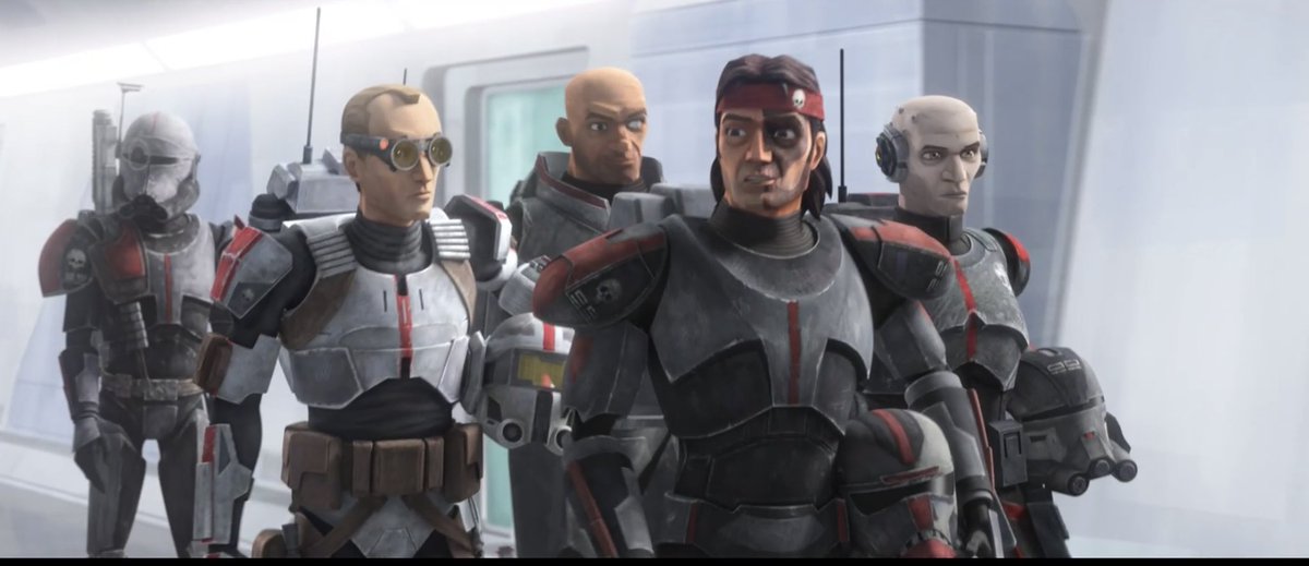 It's probably obvious, but I just noticed that in Aftermath Crosshair is the only Batch member who keeps his helmet on when they arrives on Kamino. This makes him look like the other regular troopers with their chips activated, and also separates him from the Bad Batch…