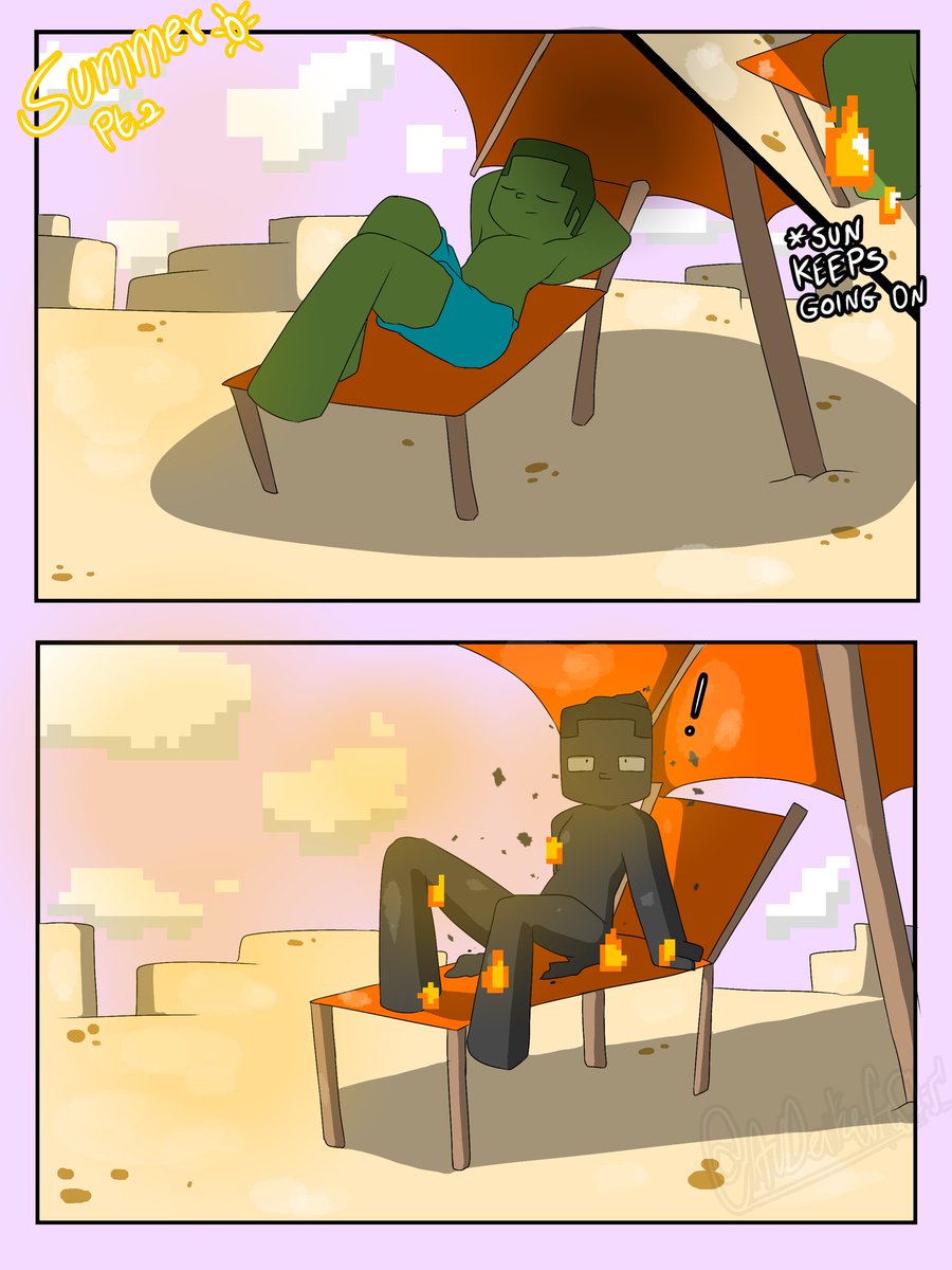 AnDerkerArtist's tweet photo. zombie gets burned 🔥 
#minecraft #minecraftart #minecraftzombie #digitalart #artist https://t.co/SNSkVbl8Dr