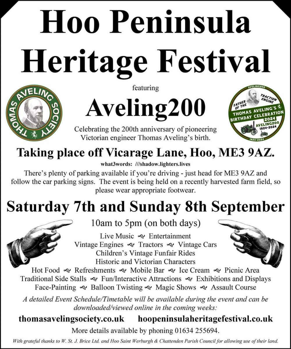 HPHeritageFest's tweet photo. Don't miss the inaugural Hoo Peninsula Heritage Festival and Aveling200 on Saturday 7th and Sunday 8th September (in Hoo, ME3 9AZ).  #hoo #hoopeninsula #strood #rochester #kent #hoopeninsulaheritagefestival #aveling200 #thomasaveling #avelingandporter https://t.co/ouw0MNRtEn