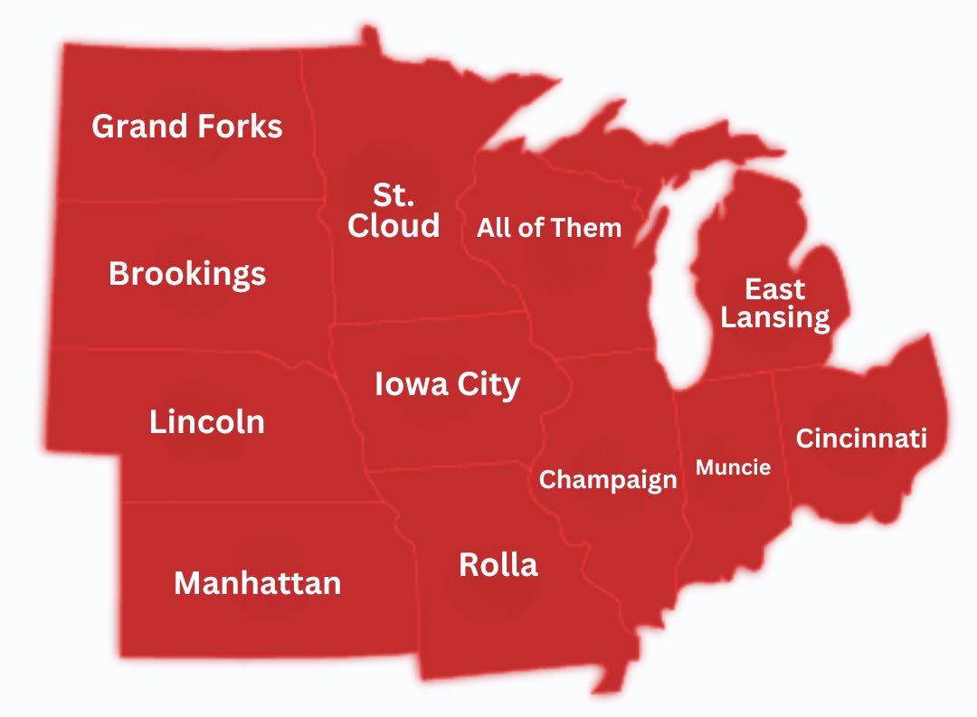 The Drunkest City in every Midwest state