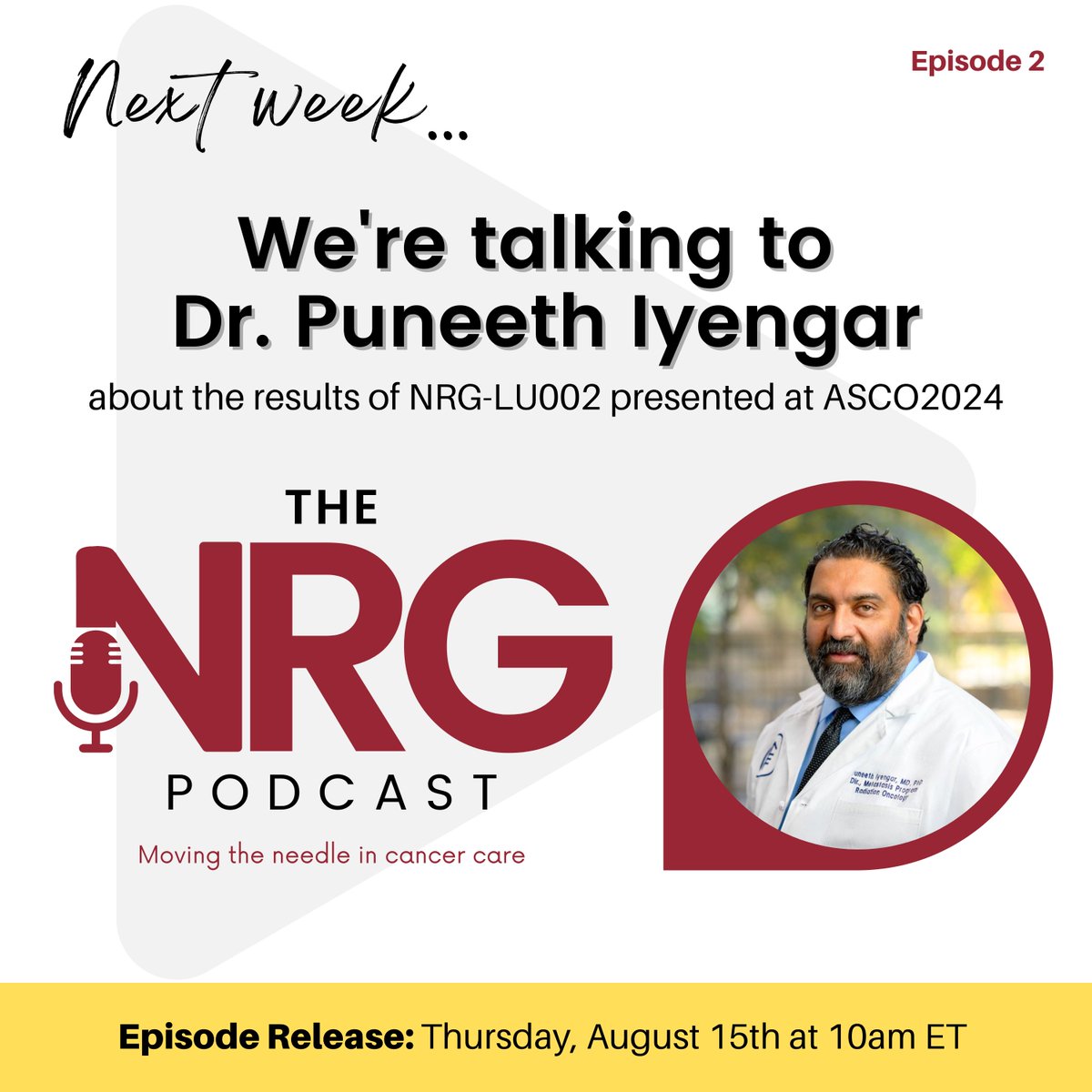 NRG Oncology (@nrgonc) on Twitter photo Coming soon! Episode 2 of "The NRG Podcast" is heading your way. If you haven't already, follow us on Spotify or Apple Podcasts or subscribe to our YouTube to see episodes as they launch. <a href="/IyengarPuneeth/">Puneeth Iyengar</a> @MSKCC <a href="/StephenChunMD/">Stephen Chun</a> <a href="/lauren_henke/">Lauren Henke, MD, MSCI</a> Coming soon! Episode 2 of "The NRG Podcast" is heading your way. If you haven't already, follow us on Spotify or Apple Podcasts or subscribe to our YouTube to see episodes as they launch. <a href="/IyengarPuneeth/">Puneeth Iyengar</a> @MSKCC <a href="/StephenChunMD/">Stephen Chun</a> <a href="/lauren_henke/">Lauren Henke, MD, MSCI</a>