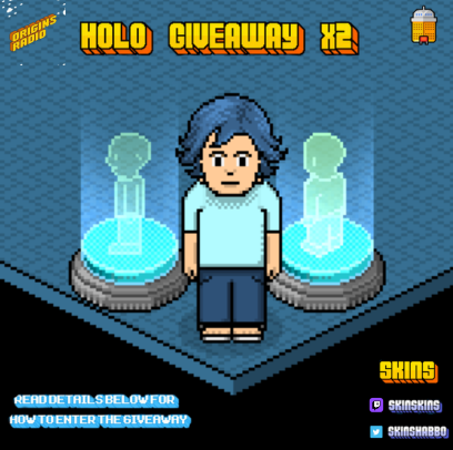 I'm doing a HOLO x2 GIVEAWAY!!! How to enter below:

- At 50 LIKES on this post I will draw 1 of the HOLOS
- At 100 LIKES on this post I will draw the second

HOW TO ENTER:
- FOLLOW <a href="/SkinsHabbo/">Skins</a> 
- LIKE/RT the post
- TAG 2 friends :)

#HabboOrigins