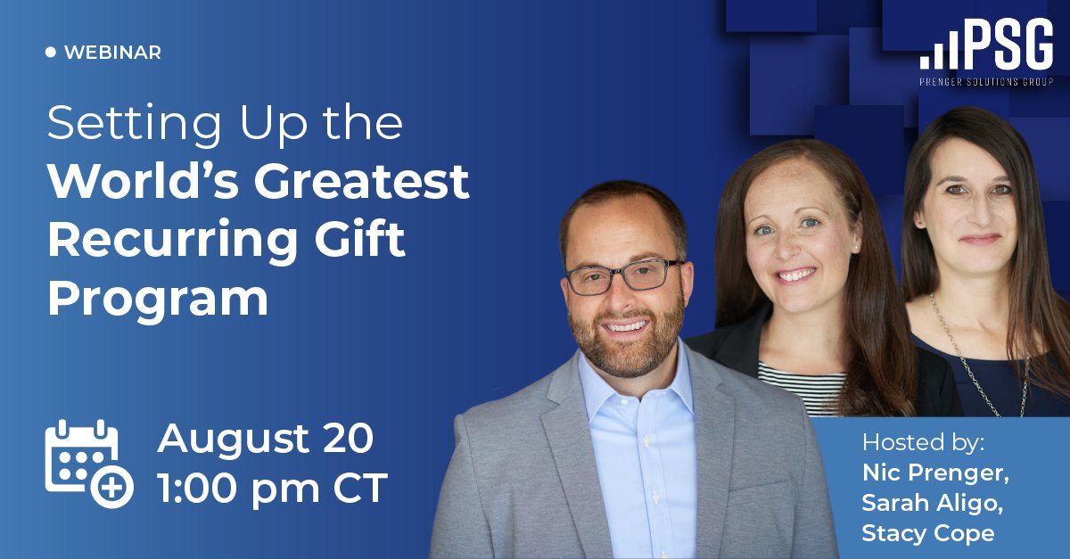 💰 Did you know over 50% of donors have set up a recurring gift? 

So, why not yours? Join our upcoming webinar on August 20 at 1:00 PM CT to learn how to create a successful recurring gift program: hubs.ly/Q02J-0Gm0