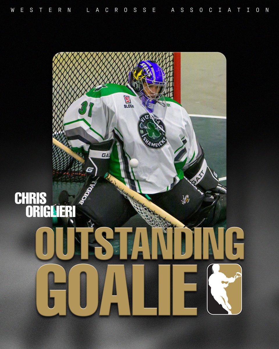 The WLA is pleased to announce the winner of the 2024 Goaltender of the Year Award to Chris Origlieri from the Victoria Shamrocks. Origlieri finished the regular season with 346 saves, a goal against average of 6.7, and an .842 save percentage.

Congratulations to Chris Origlieri