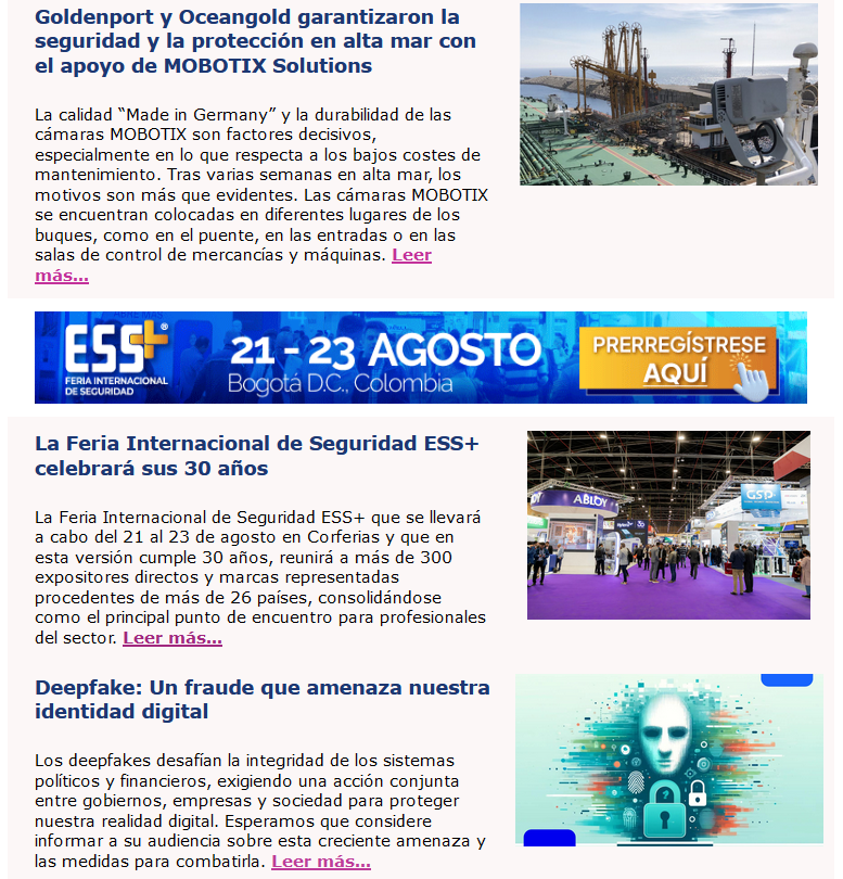 ip_usergroup's tweet photo. 📰💡 Compartimos la  edición n.° 283 de nuestro boletín informativo de la industria que contiene las más recientes noticias de nuestro selecto grupo de Miembros Corporativos, líderes de la industria de la #seguridad ➡ https://t.co/AGys9LYPl9

#IPUserGroup #seguridadelectrónica https://t.co/C4eJ66Ioik