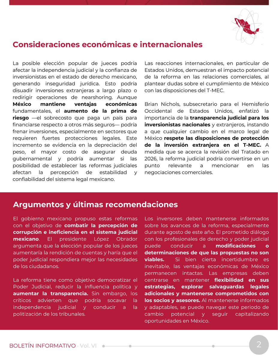 ConnectingMex's tweet photo. 📑Boletín Mensual 📑

Descubre más sobre las implicaciones que la Reforma Judicial podría tener en la Inversión Extranjera Directa. Además, conoce la respuesta de China ante las medidas arancelarias de Estados Unidos. 

¡No te lo pierdas! 👇🏽
#ReformaJudicial #China https://t.co/DLyf0ijszU